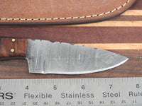 Handmade Hand Forged Damascus Drop Point Bone/Walnut Skinner Knife. #5701