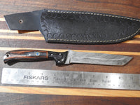 Hand Forged Hand Made Custom Hunters Tanto Damascus Knife #19-24