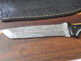 Hand Forged Hand Made Custom Hunters Tanto Damascus Knife #19-24