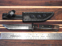 Hand Forged Hand Made Custom Hunters Tanto Damascus Knife #5641