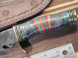 Handmade Hand Forged Damascus Extensively Detailed Collectors 13.25" Bowie