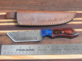 Hand Forged Damascus Skinner Tanto Knife. D157