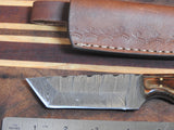 Hand Forged Damascus  Tanto Skinner Knife. D156