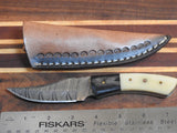 Hand Forged Damascus  Sportsman Bone Bolster Knife. D152