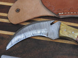 Damascus #21 Custom Karabit Knife