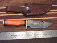 Hand Forged Damascus All Purpose Sportsman Gut Hook Knife. N-5617