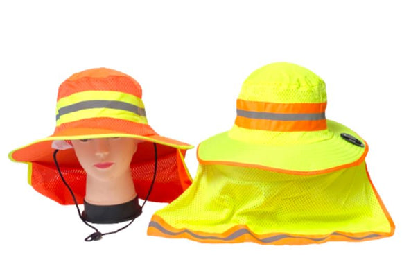 Hi Vis Vented Floppy Hat Perfect For Construction, Hiking Fishing & Hunting