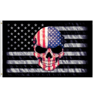 Patriotic Skull Flag 3'X5'